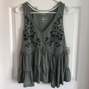 Arizona Jean Co. Embroidered Flowy Top